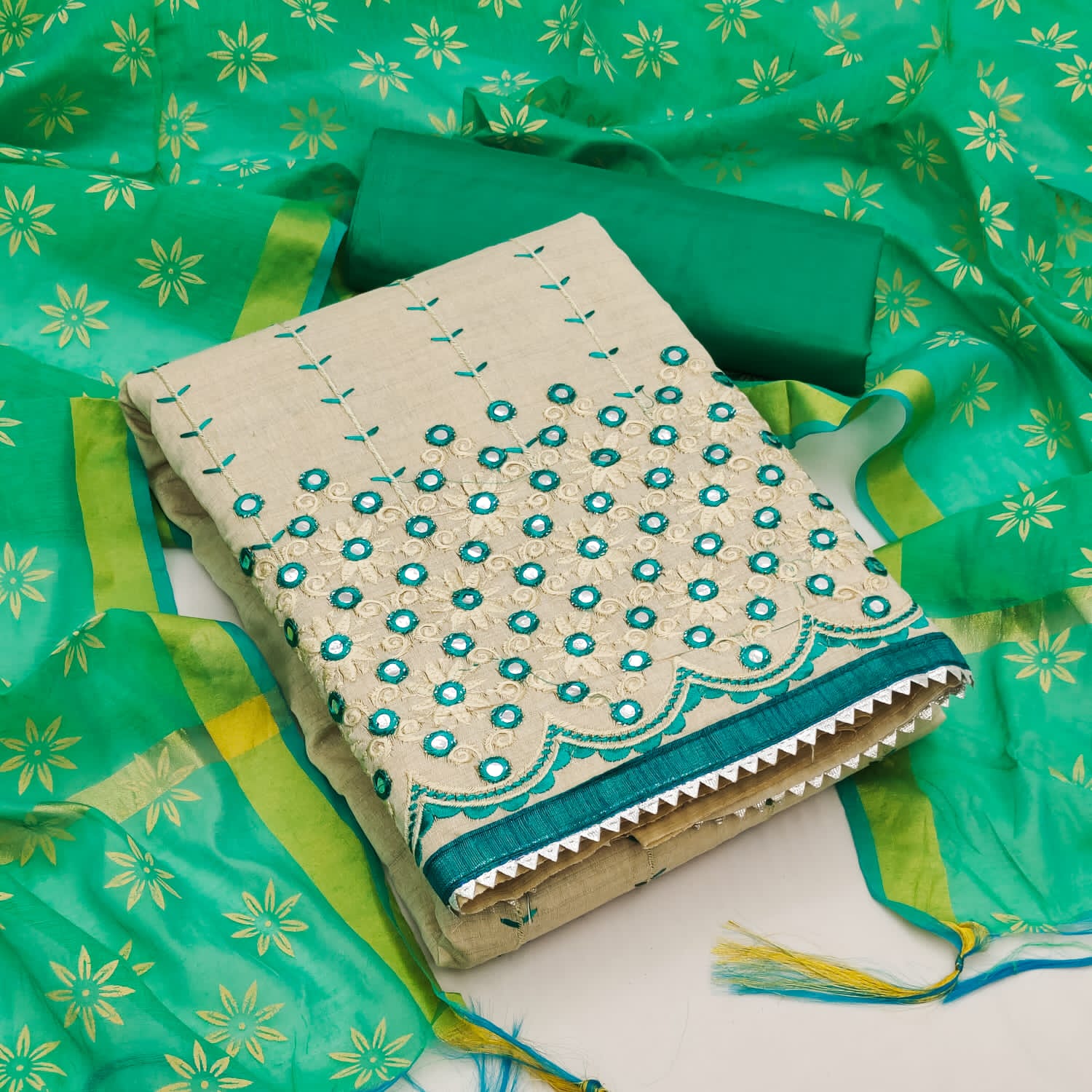 Sc 5069 Latest Designer Fancy Festive Wear Heavy Cotton Dress Material Collection